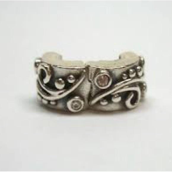 Rare Tara’s DiarySterling Silver Trinity/Scroll/ CZ Clip Charm. - Picture 5 of 12